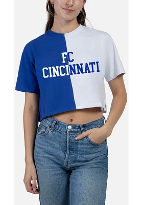 Hype and Vice FC Cincinnati Womens Blue Brandy Colorblock Short Sleeve T-Shirt