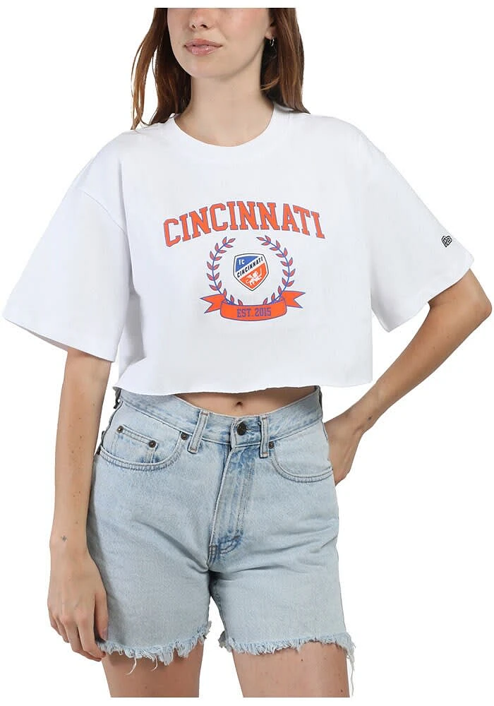 Hype and Vice FC Cincinnati Womens White Track Short Sleeve T-Shirt