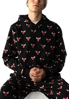 Chicago Bulls Womens Black All Over Hooded Sweatshirt