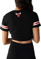 Chicago Bulls Womens Black Crop Short Sleeve T-Shirt