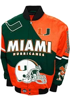 Miami Hurricanes Mens Green Rusher Twill Medium Weight Jacket