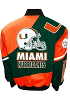 Miami Hurricanes Mens Green Rusher Twill Medium Weight Jacket