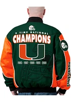 Miami Hurricanes Mens Green Commemorative Twill Medium Weight Jacket