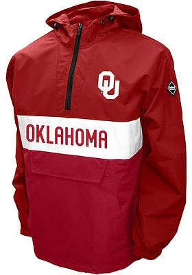 Oklahoma Sooners Mens Crimson Alpha Anorak Pullover Jackets