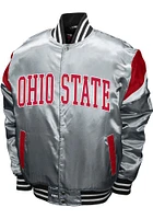 Ohio State Buckeyes Mens Grey Power Satin Heavyweight Jacket