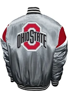 Ohio State Buckeyes Mens Grey Power Satin Heavyweight Jacket