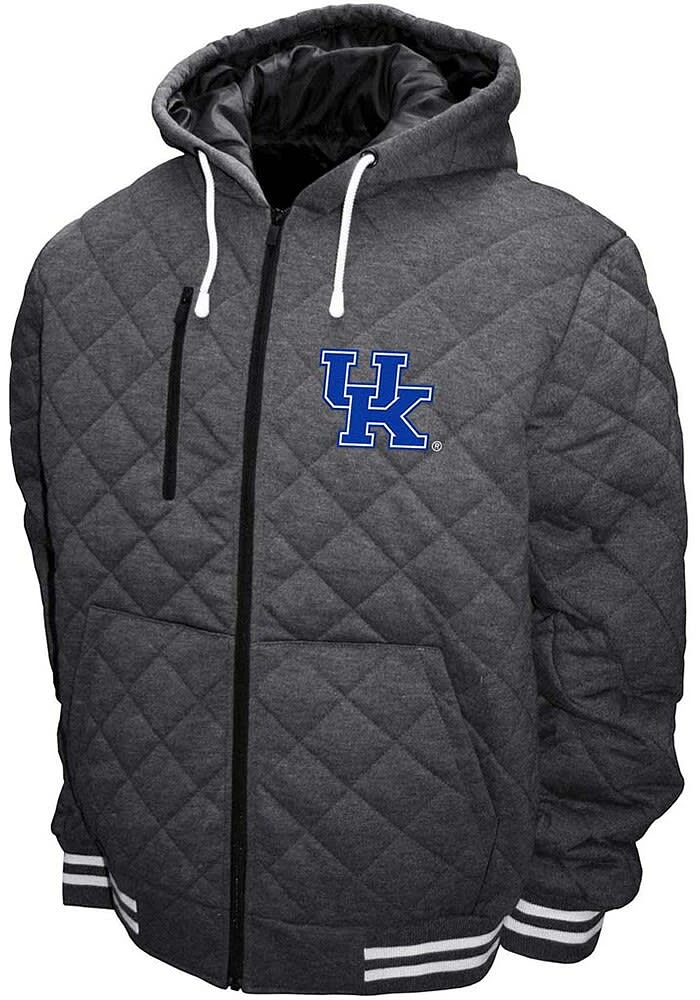 Kentucky Wildcats Mens Charcoal Dimond Quilted Medium Weight Jacket