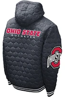 Ohio State Buckeyes Mens Charcoal Dimond Quilted Medium Weight Jacket