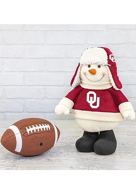 Oklahoma Sooners Sherpa Snowman Decor