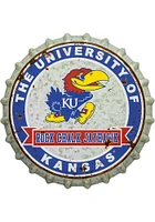 Kansas Jayhawks Distressed Bottle Cap Sign