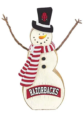 Arkansas Razorbacks Resin Snowman Decor