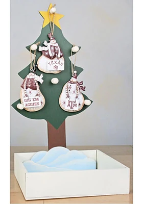 Texas A&M Aggies Metal Snowman Ornament