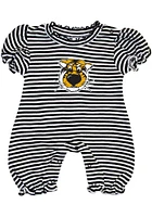 Missouri Tigers Baby Black Stripe Puff Sleeve Short One Piece