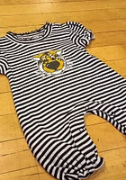 Missouri Tigers Baby Black Stripe Puff Sleeve Short One Piece