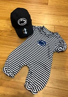 Penn State Nittany Lions Baby Navy Blue Stripe Puff Sleeve Short One Piece