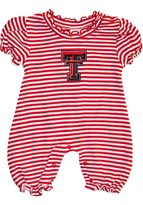 Texas Tech Red Raiders Baby Stripe Puff Sleeve Short One Piece