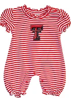Texas Tech Red Raiders Baby Stripe Puff Sleeve Short One Piece