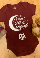Texas A&M Aggies Baby Maroon Yell At Midnight Short Sleeve One Piece