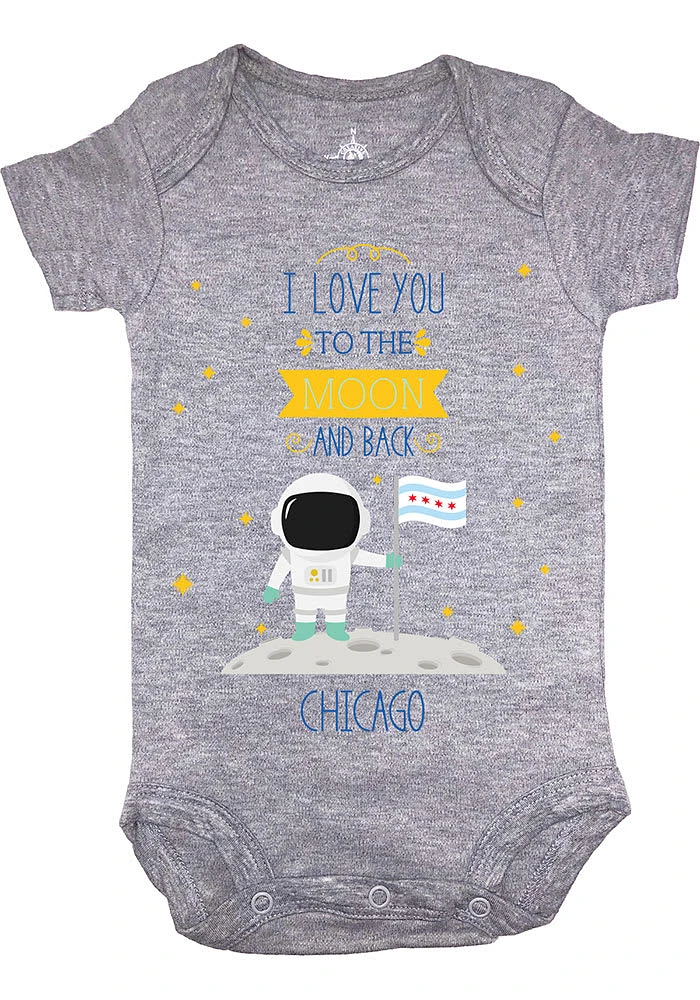 Chicago Baby Grey To the Moon and Back Short Sleeve One Piece