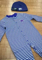 K-State Wildcats Baby Purple Striped Footed Loungewear One Piece Pajamas