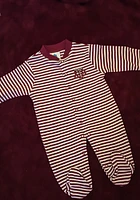 Texas A&M Aggies Baby Maroon Striped Footed Loungewear One Piece Pajamas