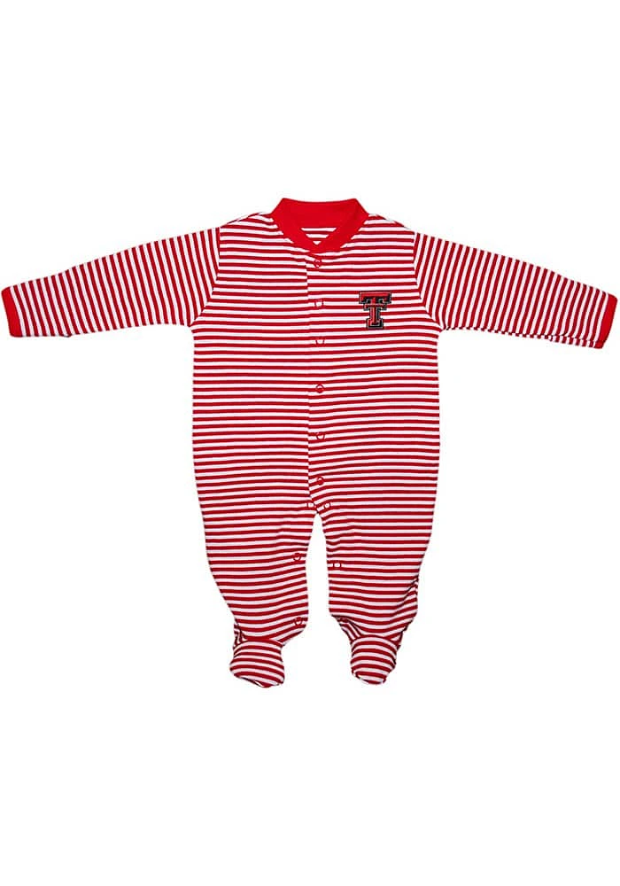 Texas Tech Red Raiders Baby Striped Footed Loungewear One Piece Pajamas
