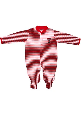Texas Tech Red Raiders Baby Striped Footed Loungewear One Piece Pajamas