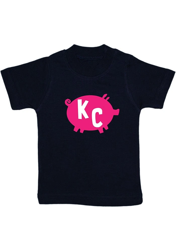 Kansas City Toddler Navy Blue KC Pig Short Sleeve T-Shirt