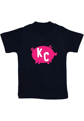 Kansas City Toddler Navy Blue KC Pig Short Sleeve T-Shirt