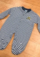 Wichita State Shockers Baby Black Striped Footed Loungewear One Piece Pajamas