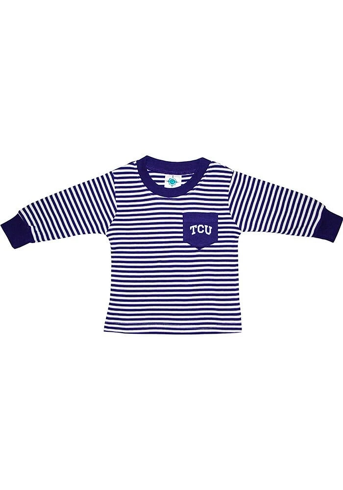 TCU Horned Frogs Toddler Purple Striped Pocket Long Sleeve T-Shirt