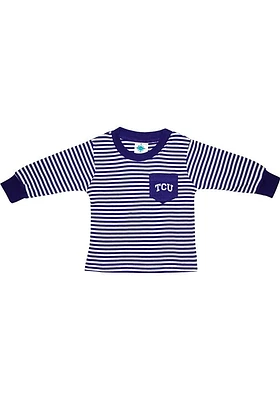 TCU Horned Frogs Toddler Purple Striped Pocket Long Sleeve T-Shirt