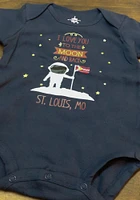 St Louis Baby Navy Blue To the Moon and Back Short Sleeve One Piece