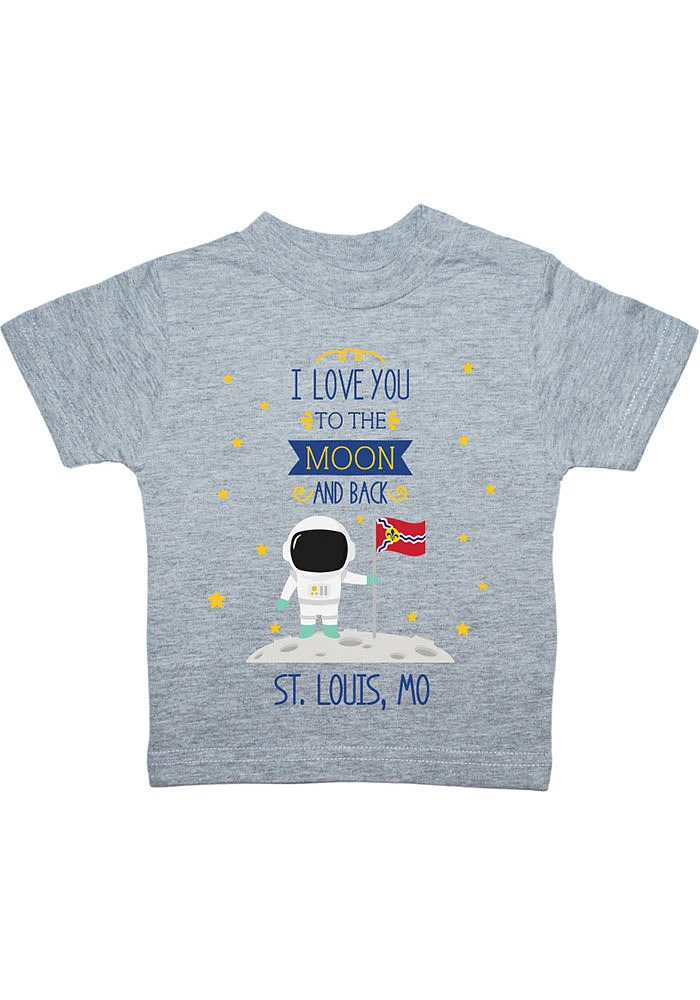 St Louis Toddler Grey To the Moon and Back Short Sleeve T-Shirt