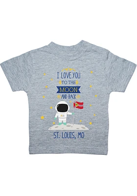 St Louis Toddler Grey To the Moon and Back Short Sleeve T-Shirt