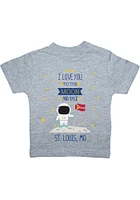 St Louis Toddler Grey To the Moon and Back Short Sleeve T-Shirt