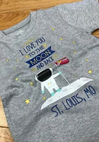 St Louis Toddler Grey To the Moon and Back Short Sleeve T-Shirt