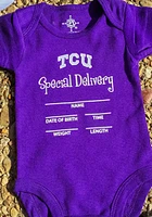 TCU Horned Frogs Baby Purple Special Delivery Short Sleeve One Piece