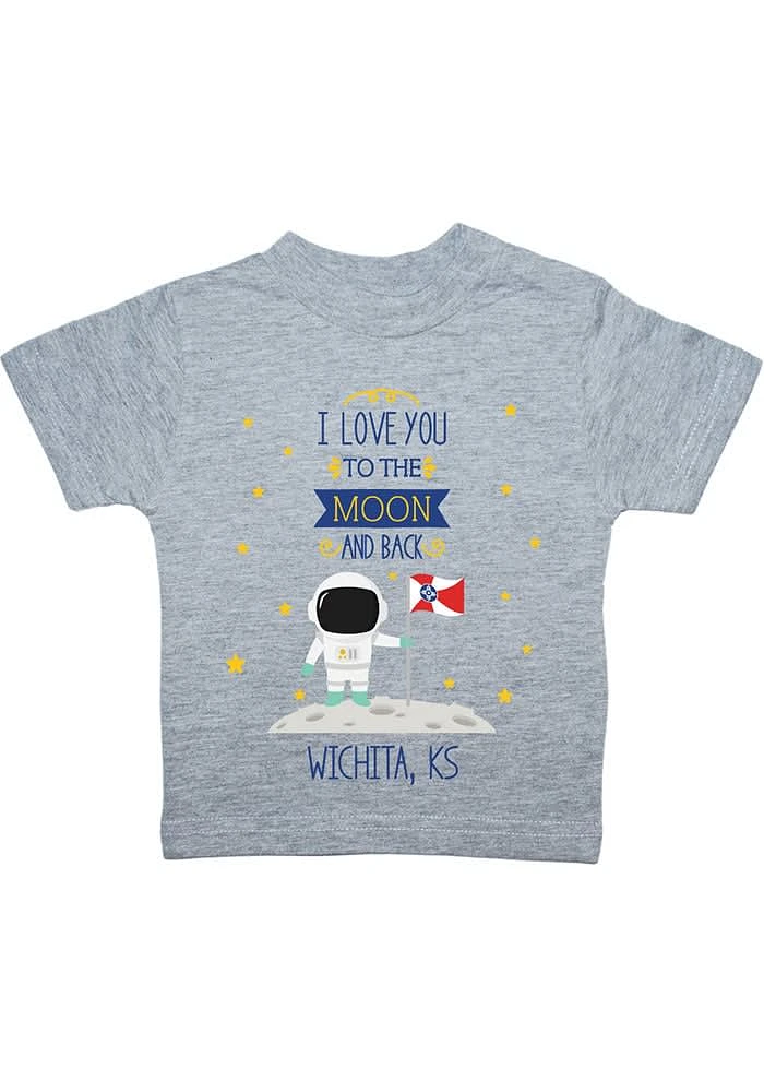 Wichita Toddler Grey To the Moon and Back Short Sleeve T-Shirt