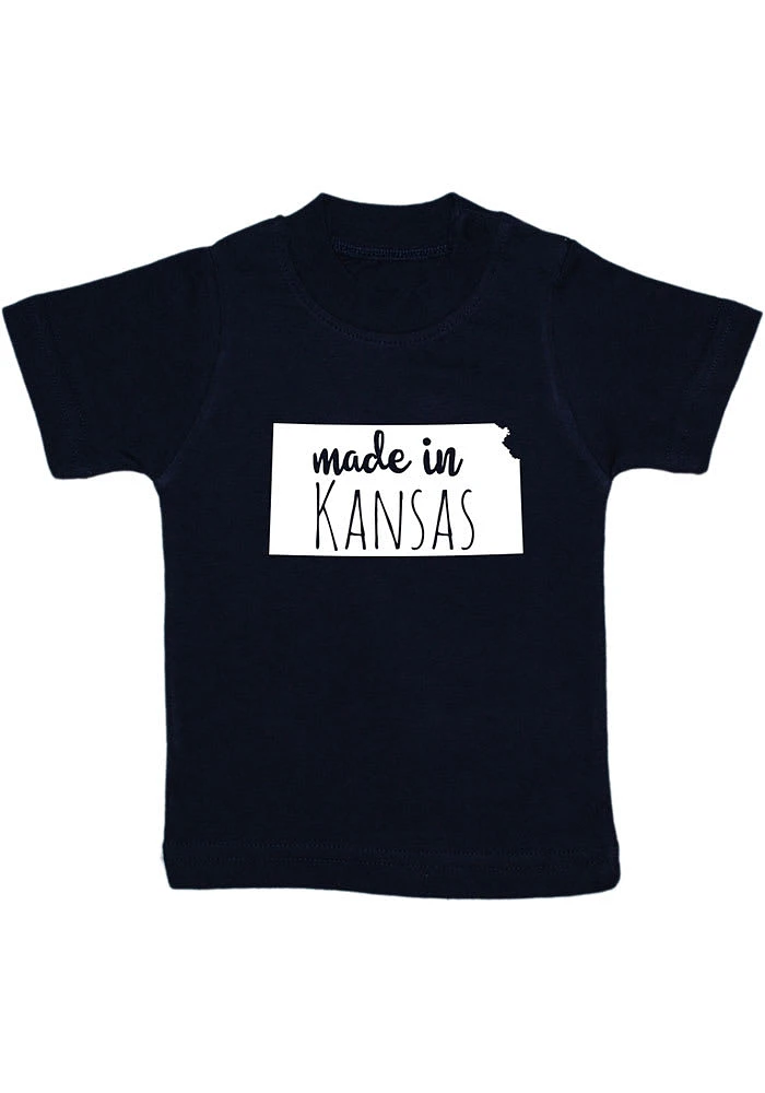 Kansas Toddler Navy Blue Made Short Sleeve T-Shirt