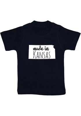 Kansas Toddler Navy Blue Made Short Sleeve T-Shirt