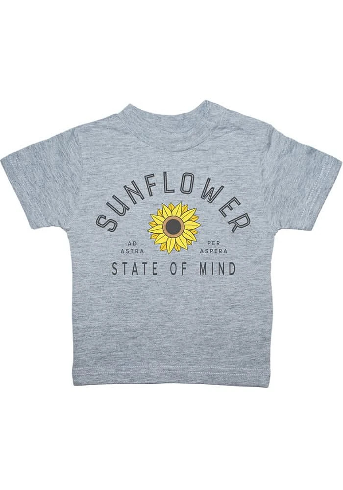 Kansas Toddler Grey State of Mind Short Sleeve T-Shirt