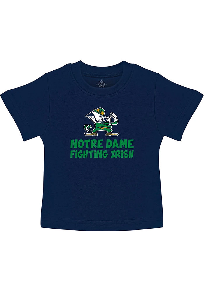 Notre Dame Fighting Irish Toddler Navy Blue Playful Short Sleeve T-Shirt