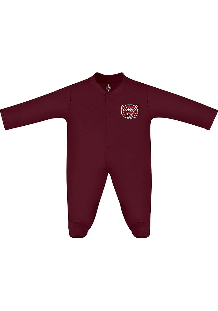 Missouri State Bears Baby Maroon Striped Footed Loungewear One Piece Pajamas