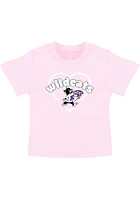 K-State Wildcats Infant Girls Heart Mascot Short Sleeve T-Shirt Pink