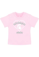 Michigan State Spartans Infant Girls Heart Mascot Short Sleeve T-Shirt Pink