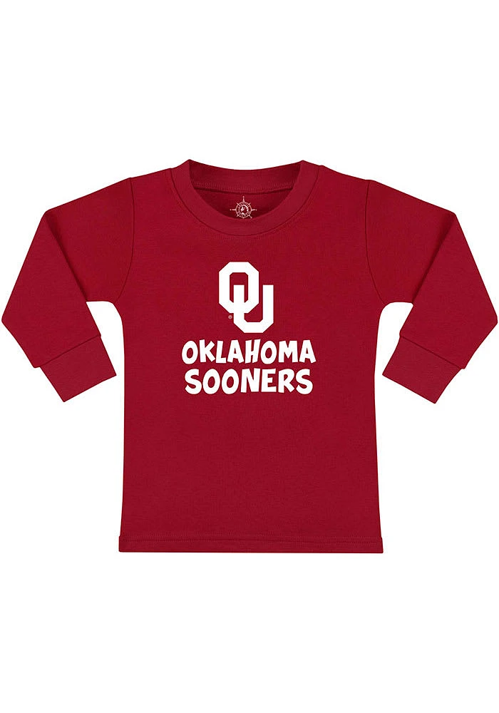 Oklahoma Sooners Toddler Crimson Playful Long Sleeve T-Shirt