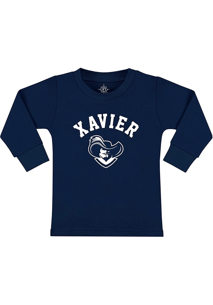 Xavier Musketeers Toddler Navy Blue Arch Mascot Long Sleeve T-Shirt