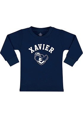 Xavier Musketeers Toddler Navy Blue Arch Mascot Long Sleeve T-Shirt