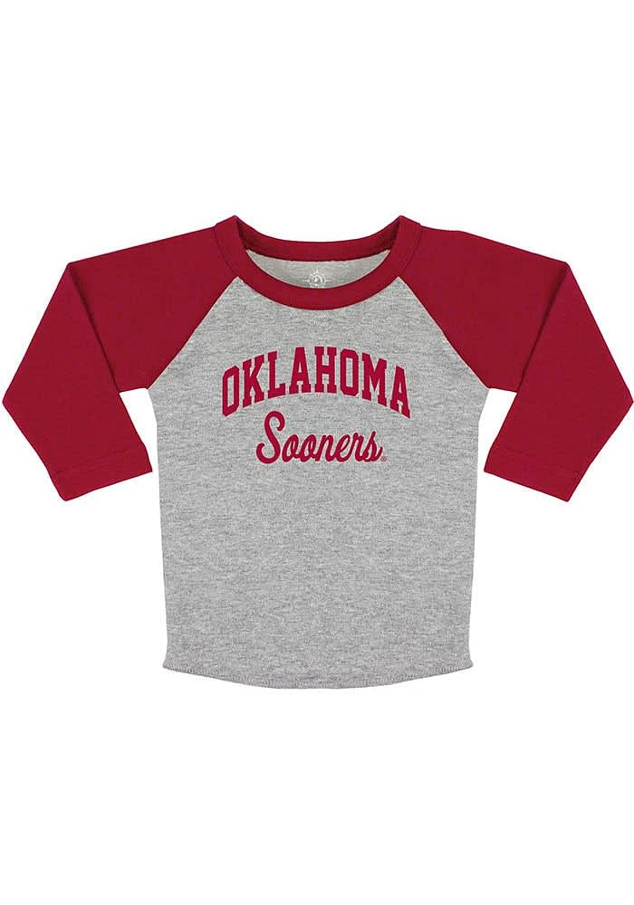 Oklahoma Sooners Toddler Grey Arch Raglan Long Sleeve T-Shirt